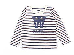 Wood Wood t-shirt Kim off-white/burgundy stripes